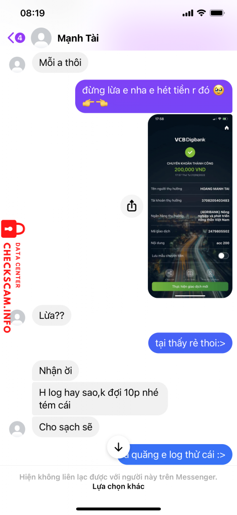 Evidence against Hoàng Mạnh Tài 