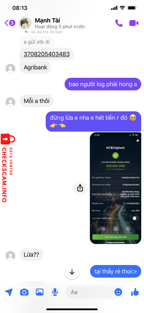 Evidence against Hoang Manh Tai 