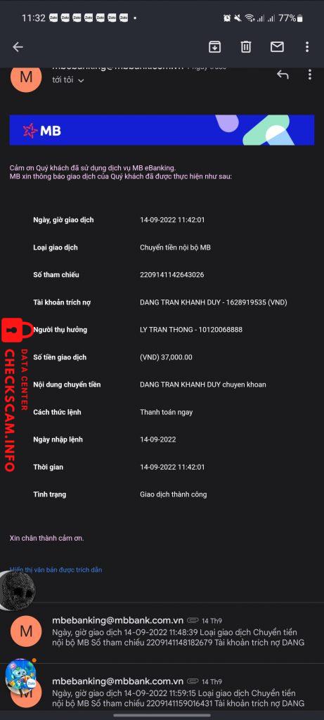 Evidence against Lý Trần Thông
