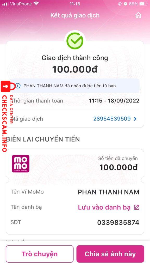 Evidence against PHAN THANH NAM