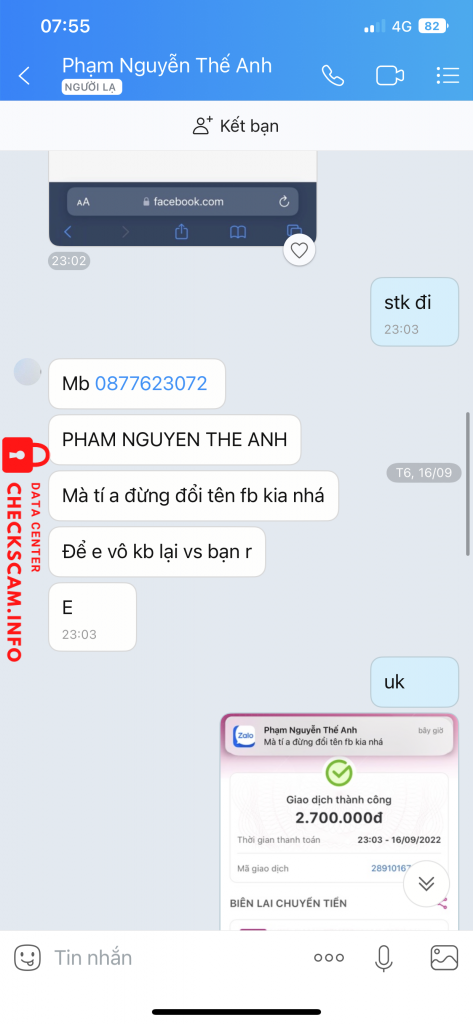 Evidence against Phạm Nguyễn Thế Anh