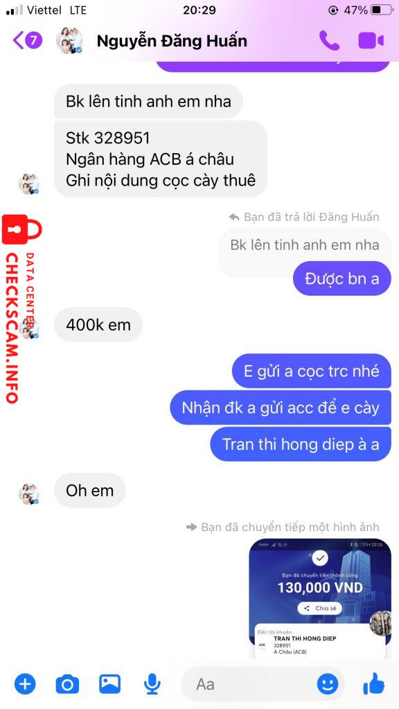 Evidence against Tran thi hong diep