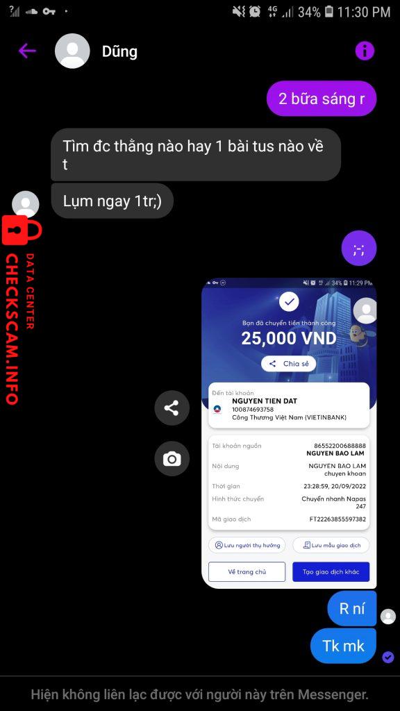 Evidence against NGUYEN TIEN DAT