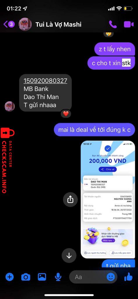 Evidence against Dao Thi Man