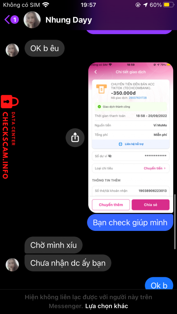 Evidence against TRAN HONG NHUNG