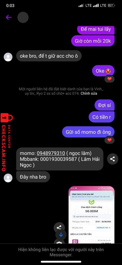 Evidence against Lâm hải ngọc