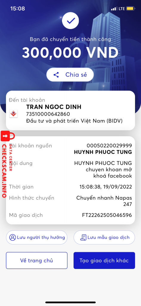 Evidence against TRAN NGOC DINH