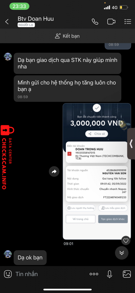 Evidence against Doan Trong Huu