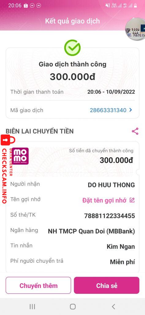 Evidence against DO HUU THONG