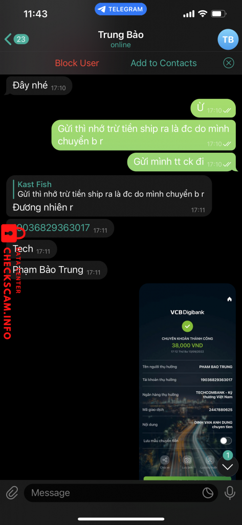 Evidence against Phạm Bảo Trung