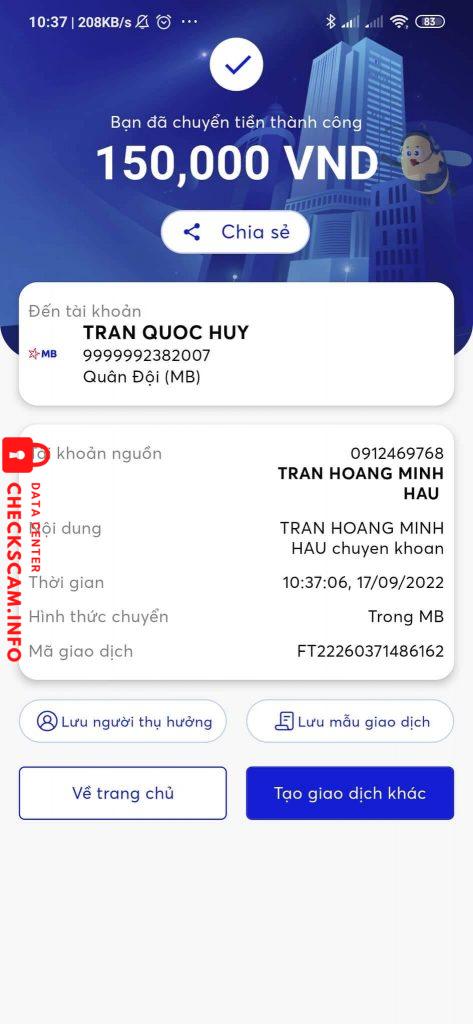 Evidence against Tran Quoc Huy