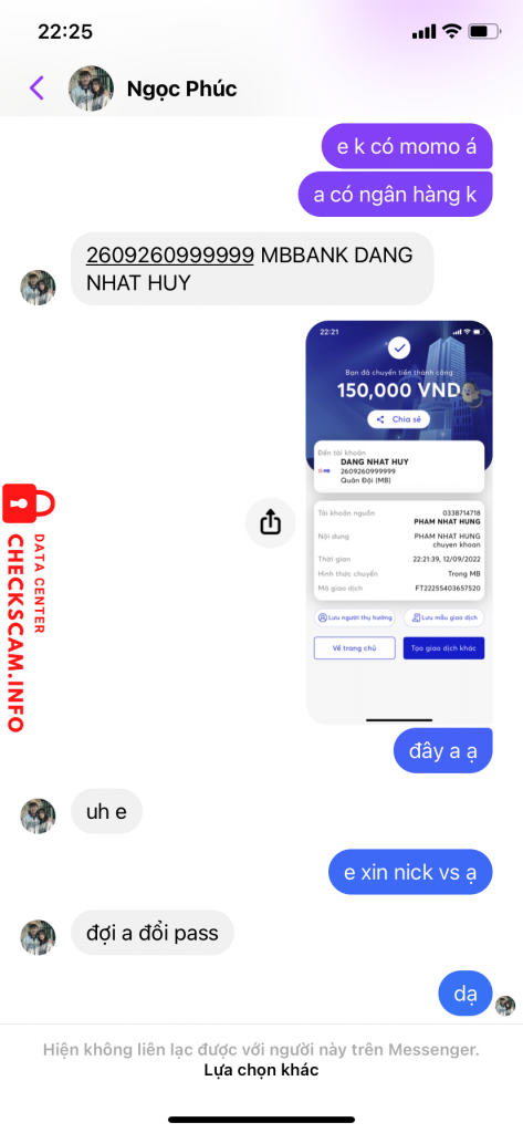 Evidence against DANG NHAT HUY