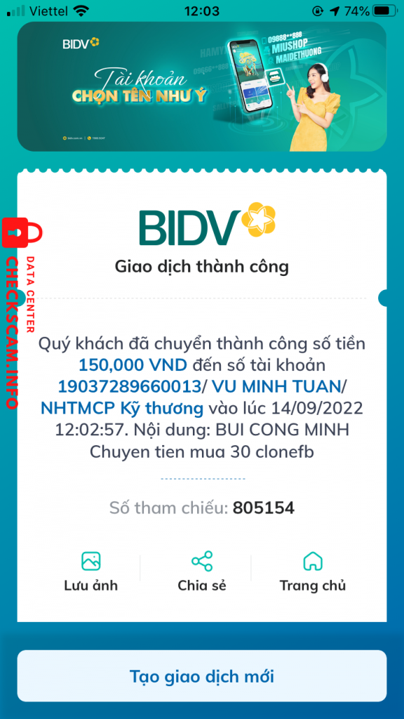 Evidence against VU MINH TUAN