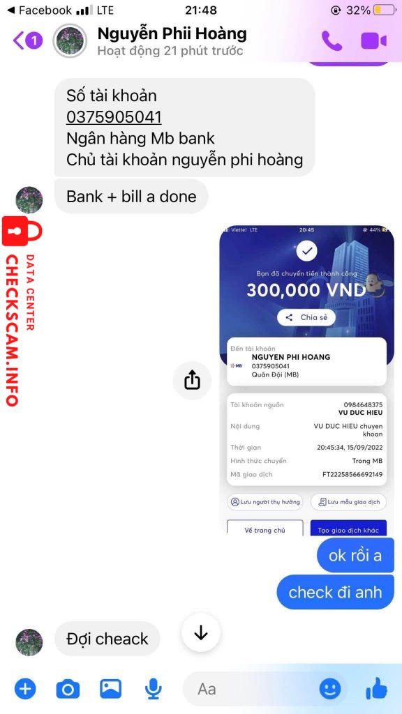 Evidence against Nguyễn Phi Hoàng