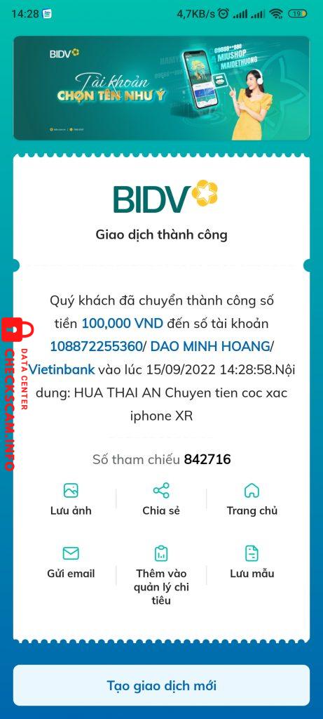 Evidence against Dao Minh Hoang