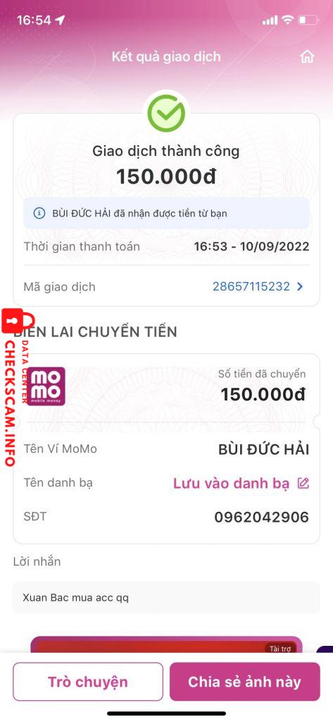 Evidence against BUI DUC HAI
