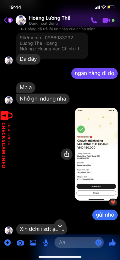 Evidence against lương thế hoàng