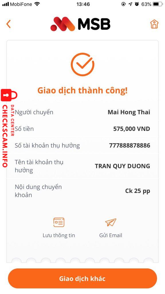 Evidence against Tran Quy Duong