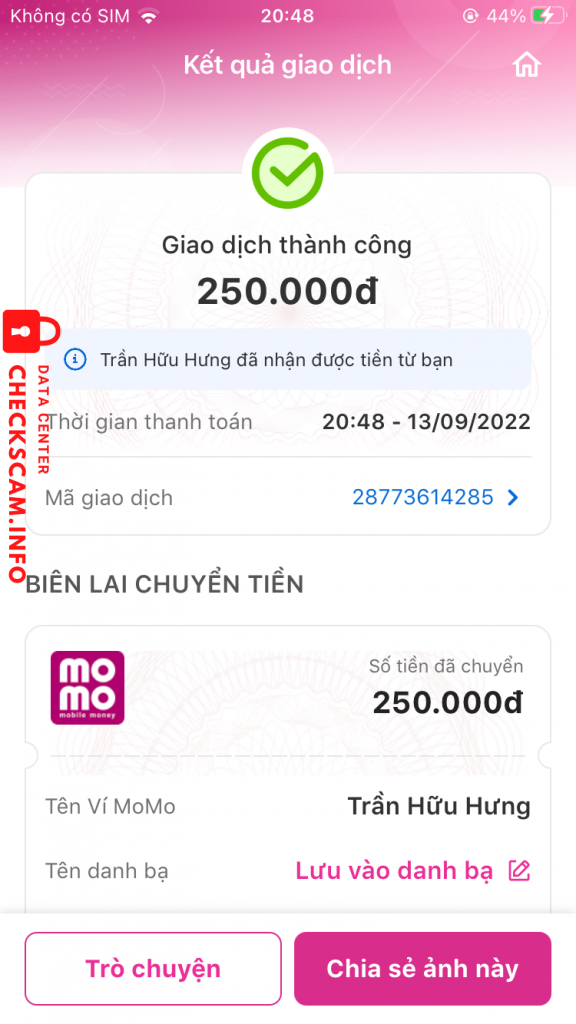 针对的证据 Trần Hữu Hưng