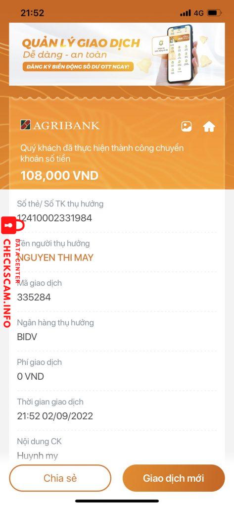 针对的证据 Nguyễn Thị Mây