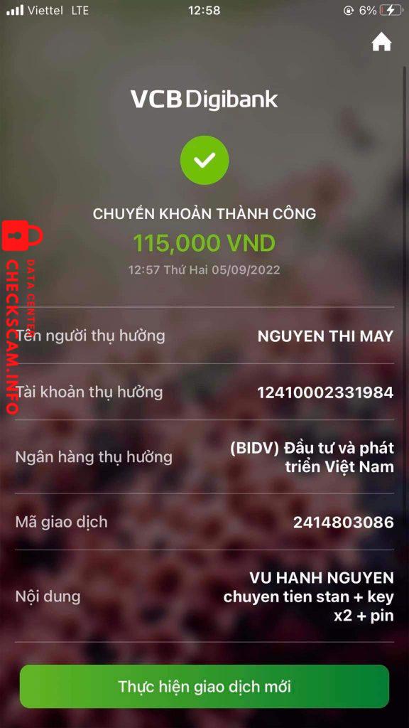 针对的证据 Nguyễn Thị Mây