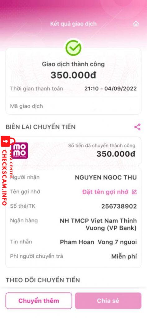 针对的证据 NGUYEN NGOC THU
