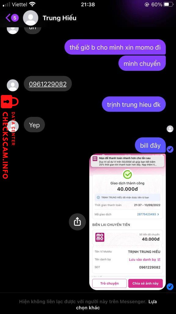 针对的证据 Trịnh Trung Hiếu