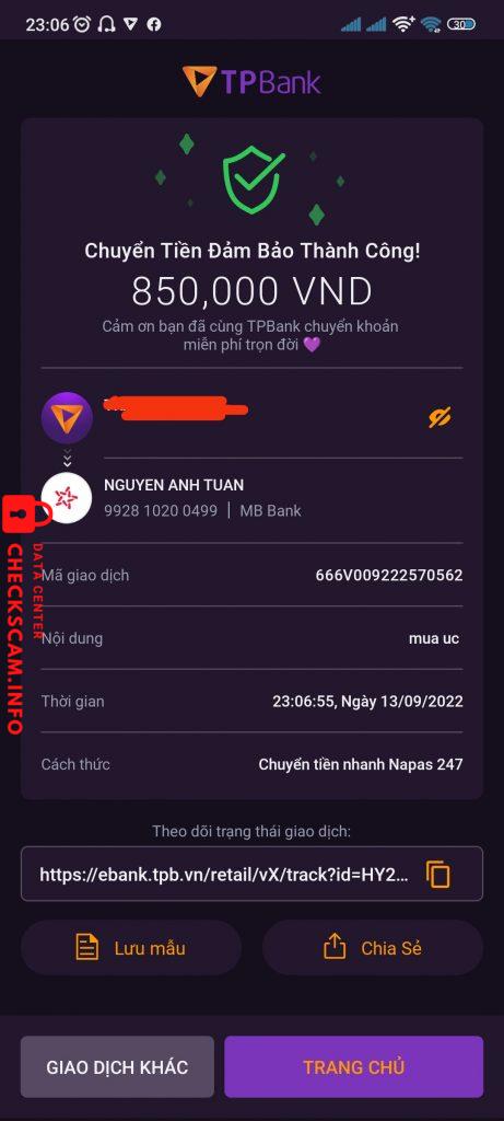 针对的证据 Nguyễn Anh Tuấn
