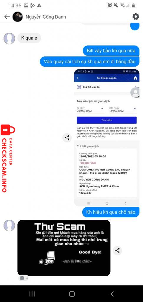 Evidence against NGUYEN CONG DANH
