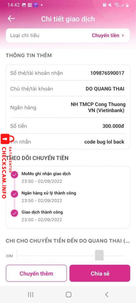 Evidence against Do quang thai