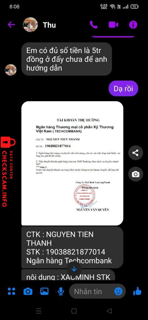 Evidence against NGUYEN TIEN THANH