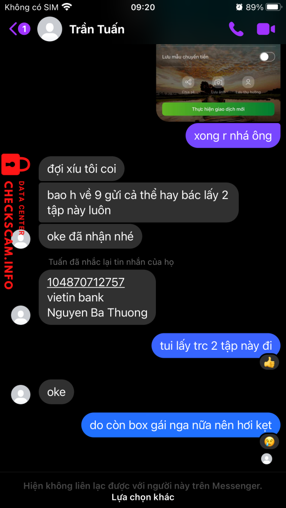 Evidence against Nguyen Ba Thuong