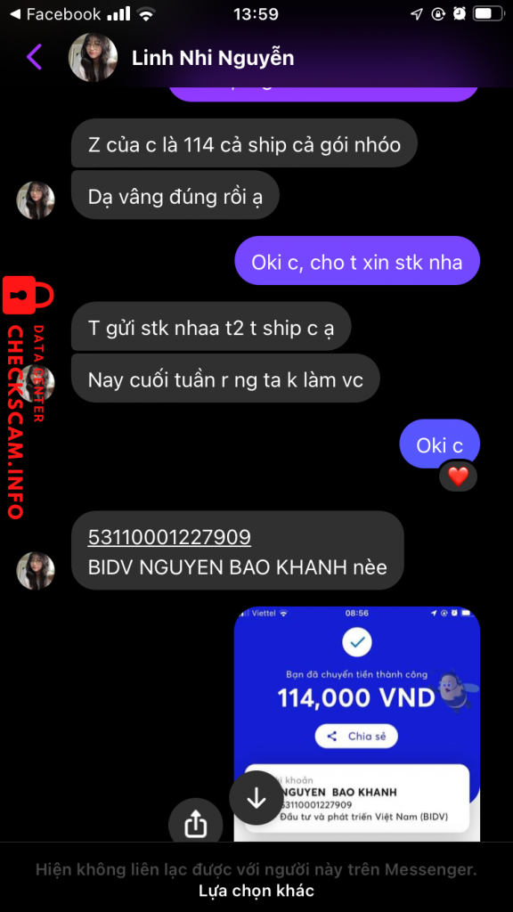 Evidence against Linh Thi Nguyễn