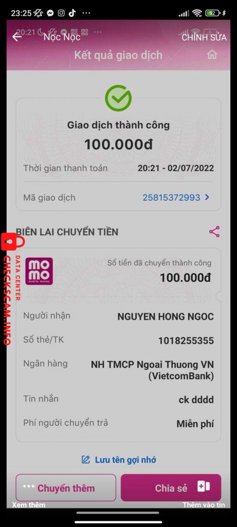 Evidence against Nguyen Hong Ngoc