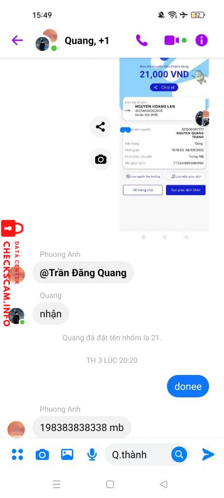 Evidence against Dinh Thị Nga
