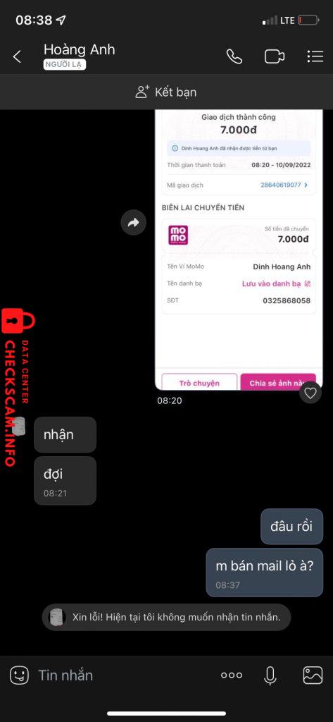 Evidence against Dinh Hoang Anh