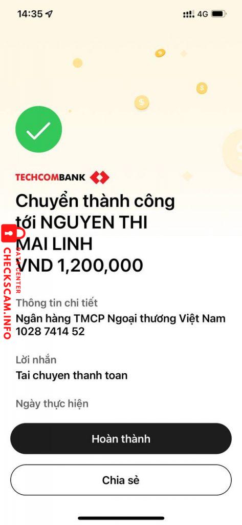 Evidence against Nguyễn Thị Mai Linh