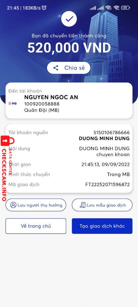 Evidence against NGUYEN NGOC AN