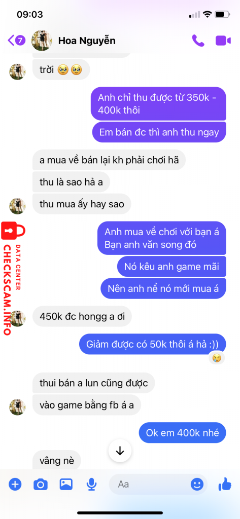 Evidence against Nguyễn Thị Hoa