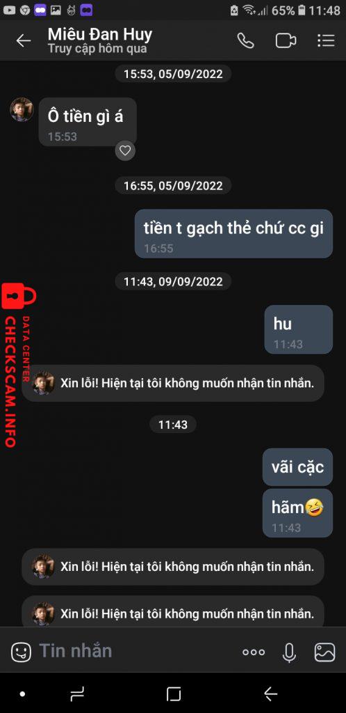 Evidence against Miêu Đan Huy / dangtuananh21900@gmail.com