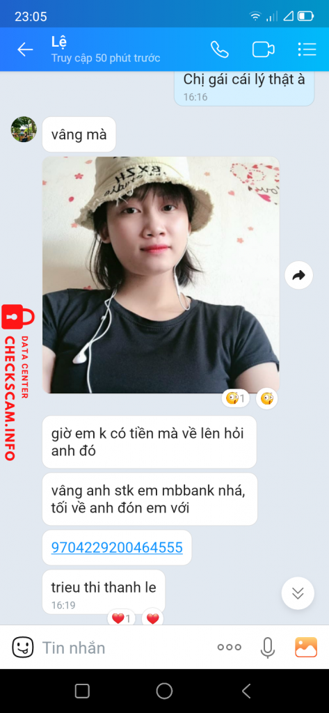 Evidence against Triệu thị thanh lệ