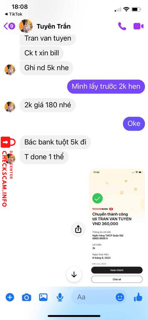 Evidence against Trần văn tuyền