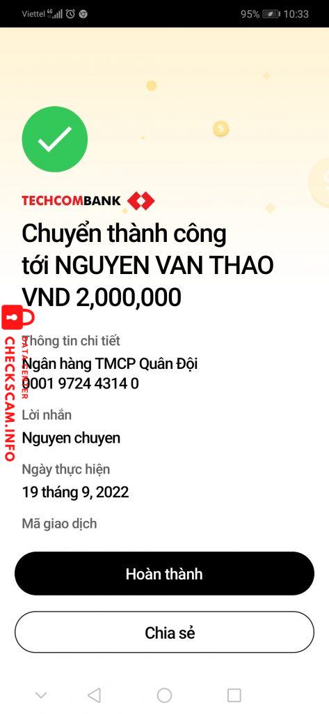 Evidence against NGUYEN VAN THAO 