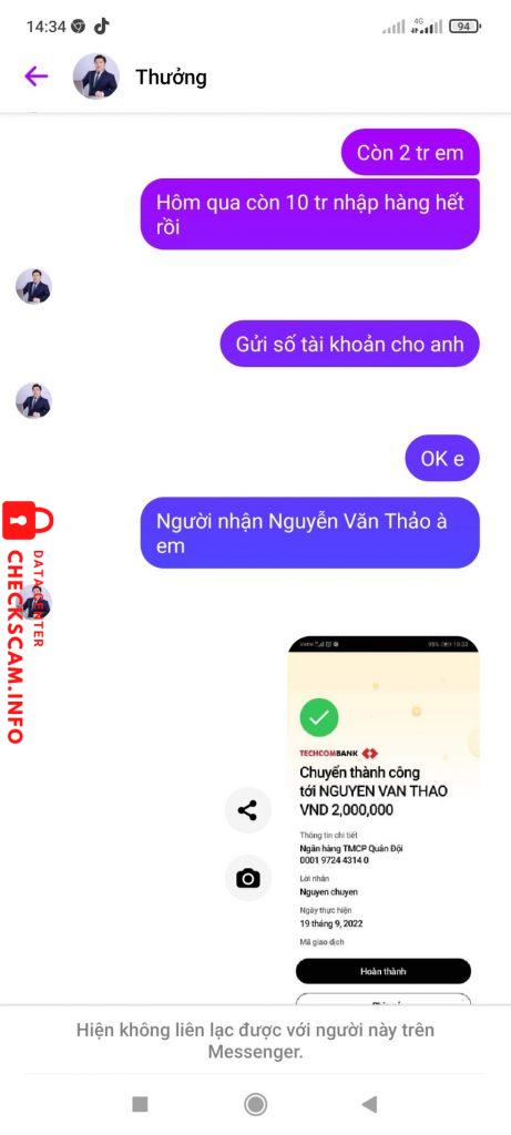 Evidence against NGUYEN VAN THAO 
