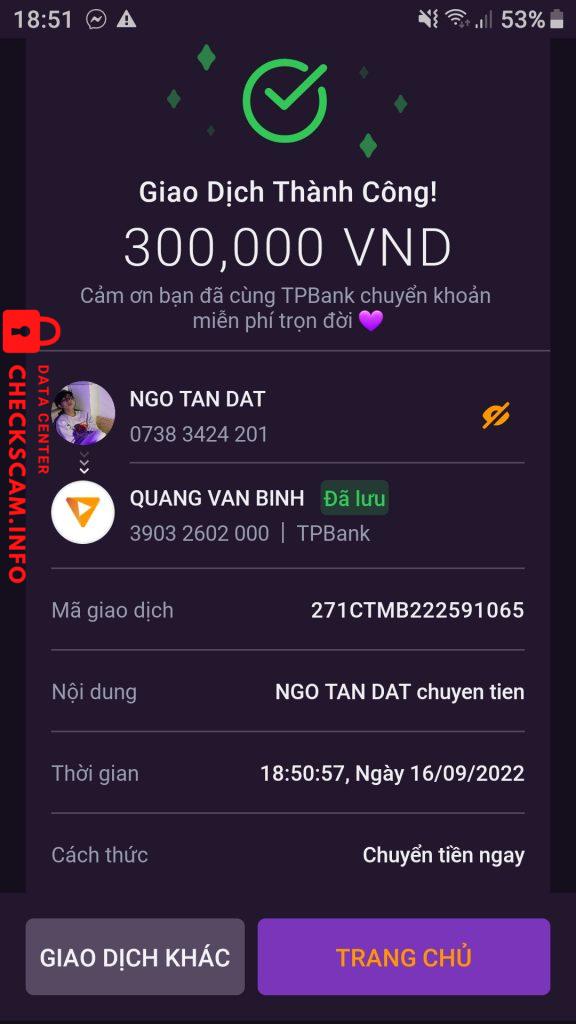 Evidence against Quang Van Binh 