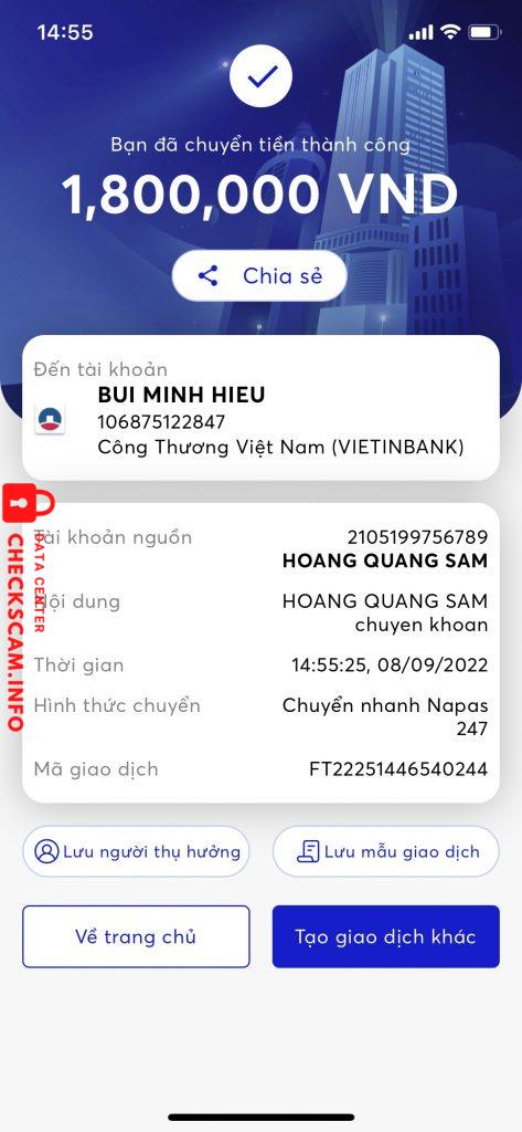 Evidence against Bui minh hieu