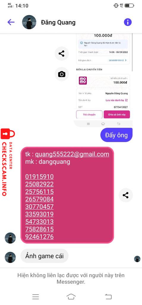 Evidence against Nguyễn Đăng Quang