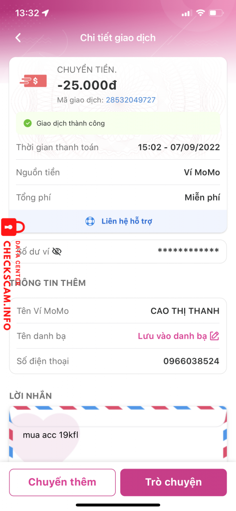 Evidence against Cao thi thanh