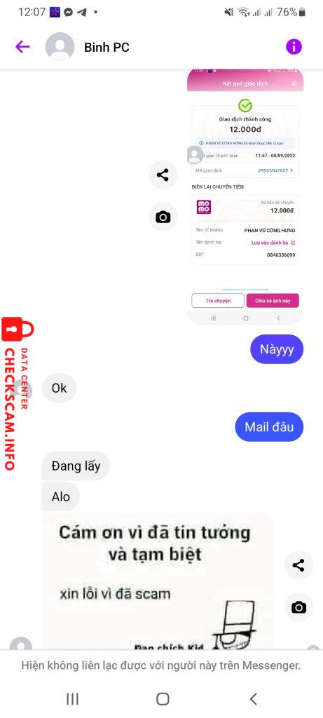 Evidence against PHAN VŨ CÔNG HƯNG