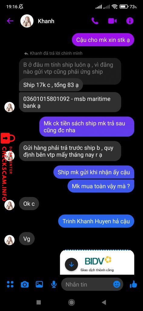 Evidence against Trinh Khanh Huyen